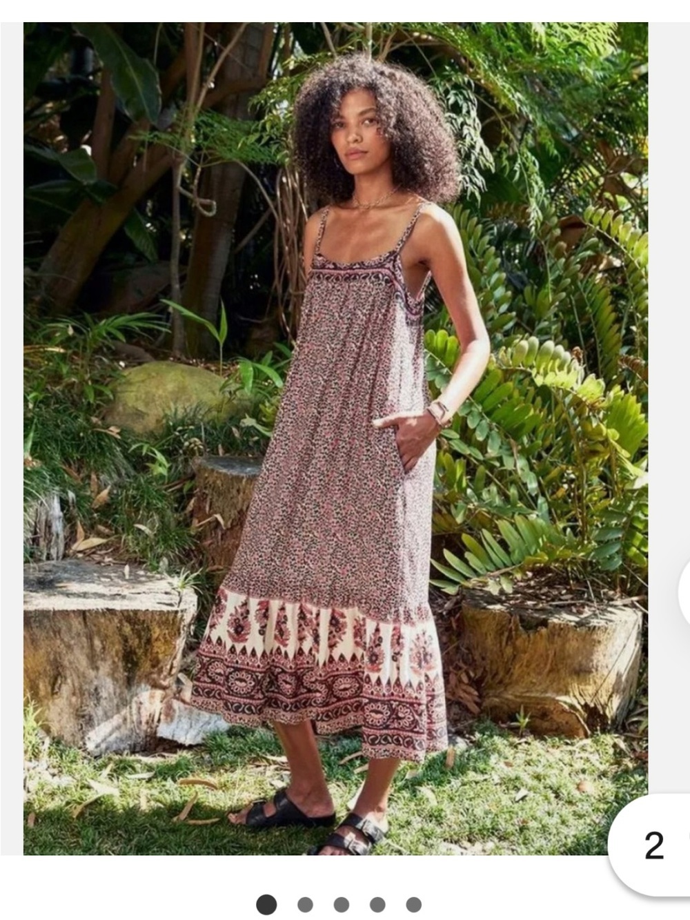 Xirena Dakota Silk and Cotton Midi Boho flowy dress